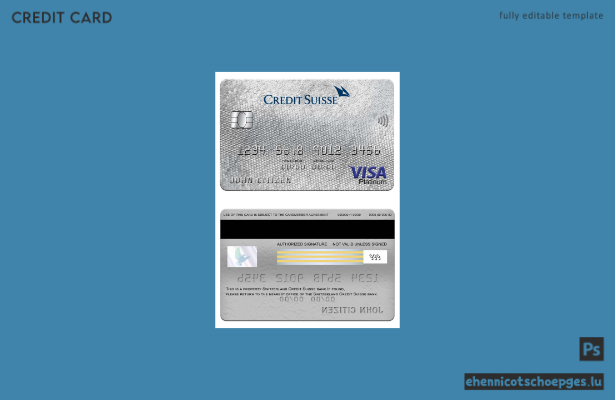 Beispielvorschau der Credit Suisse Bank Visa Platinum Card (Schweiz)